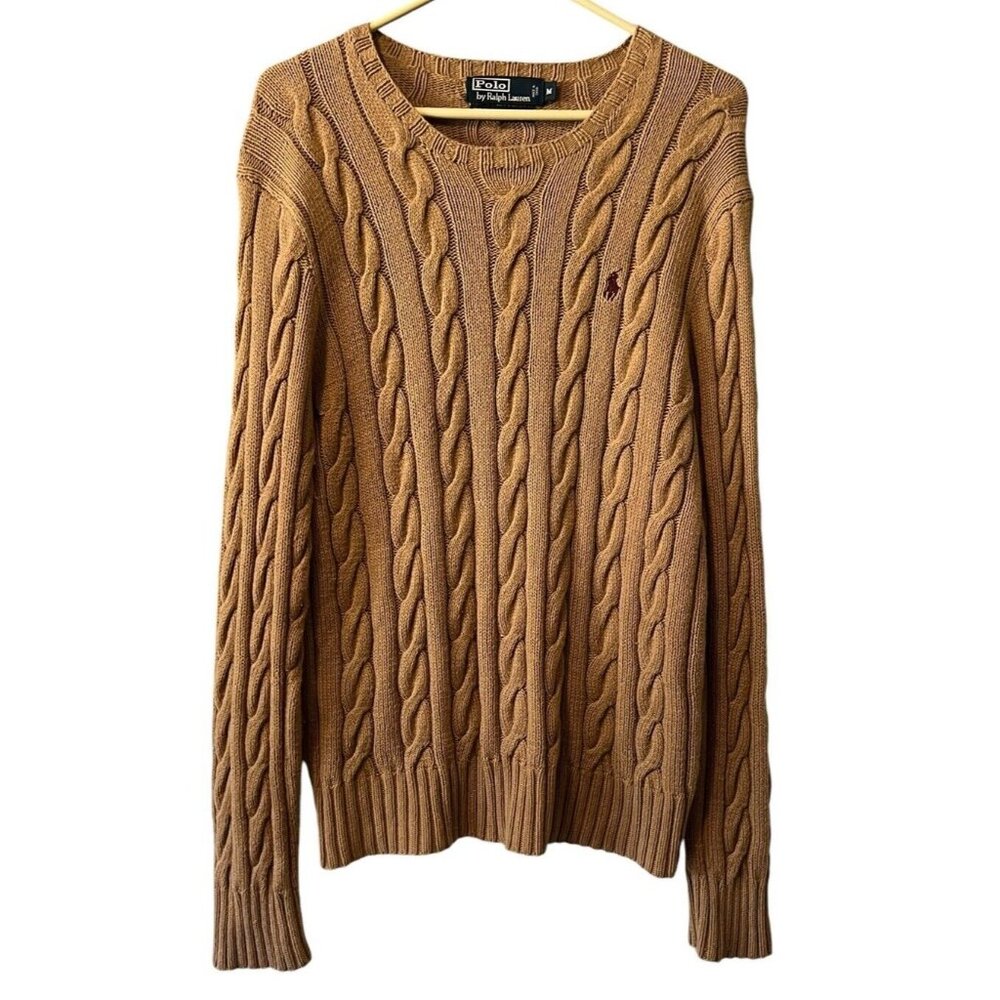 Ralph Lauren Cable Knit Sweater in Camel Brown